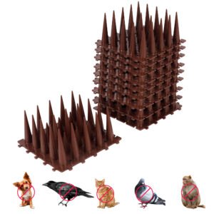 PlastKart Bird Spikes || Brown || Bird Spikes | Repellent Spike,Pigeon Spikes, Pigeon Problem Solutions, UV Stabilized Bird Spikes for Office Outdoor AC Unit & Balcony Railing, Pigeon Control