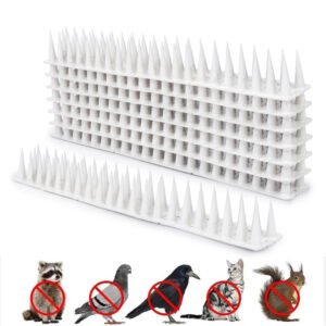 PlastKart Pigeon Spikes Anti Bird Spike ||White|| Control for Balcony, Railing, Home Window Protection from Pigeon, Dog, Monkey, Crow, Kabootar, Split AC, Spikes with Double Sided Tape