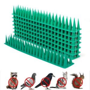 PlastKart Pigeon Spikes Anti Bird Spike ||Green|| Control for Balcony, Railing, Home Window Protection from Pigeon, Dog, Monkey, Crow, Kabootar, Split AC, Spikes with Double Sided Tape