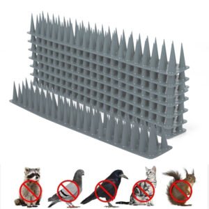 PlastKart Pigeon Spikes Anti Bird Spike ||Gray|| Control for Balcony, Railing, Home Window Protection from Pigeon, Dog, Monkey, Crow, Kabootar, Split AC, Spikes with Double Sided Tape