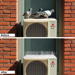 Bird Spike for AC Kit and Pigeon Spikes Pigeon Control Spikes Anti Bird Plastic Spikes for AC Balcony Railing Window Home Protection from Pigeon Dog Monkey Crow Kabootar